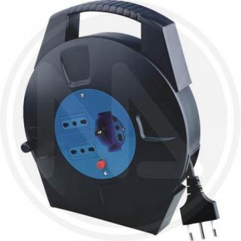 Avvolgicavo Elettrico Domestico 8 mt Maurer 2 Prese 2P+T 16A Bipasso + 1 Schuko