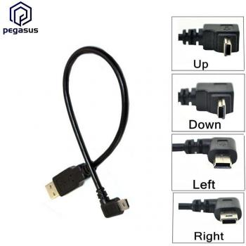 USB 2.0 A Stecker Mini B 5-Pin 90 Grad Adapter 0,25 m