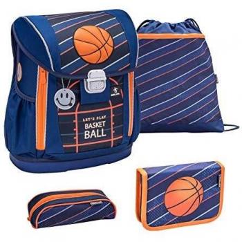 Belmil 404-20 Schulranzen Set 4-teilig ergonomisch für Jungen Basketball Blau