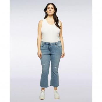 Vaqueros Kick Flare Roto Feminino