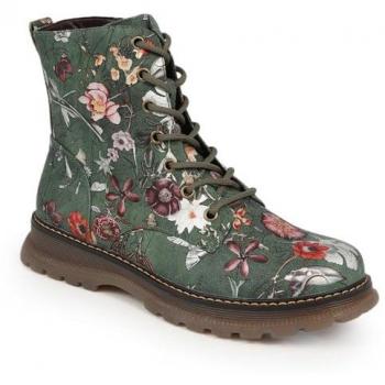 Pavers Damenstiefel mit floralem Design in Grün