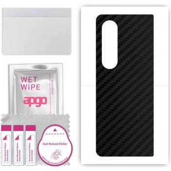 Revêtement de protection apgo pour le dos du Samsung Galaxy Z Fold4 – Film Wrap, Folie, Vinyle – Édition Noir Carbone