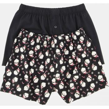 Boxer Natalizi in Jersey per Uomo, Taglia 4XL, Nero, Confezione Doppia, JP1880