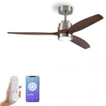 Helix Dark Wood Ventilador de Techo con Luz Inteligente y App
