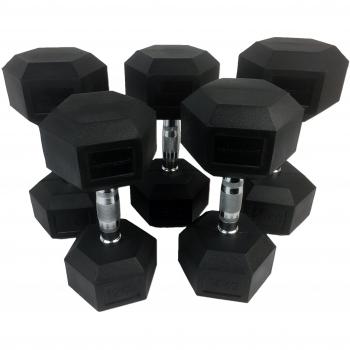 Tunturi Black Rubber Weight Set – 5 Units, 12–20 kg