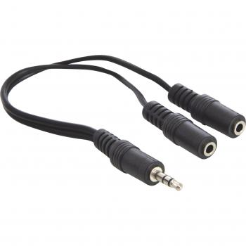 Sandberg Mini Jack Splitter (Audio Splitter), Audio Adapter, Schwarz