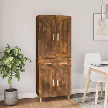 Wooden Cabinet with Smoked Oak Finish