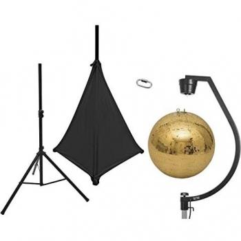 Set de bola de espejo Eurolite 50 cm dorada con trípode y funda negra