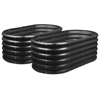 Stainless Steel Raised Garden Beds – 120 × 60 × 45 cm (2‑Pack) – Harbour Housewares