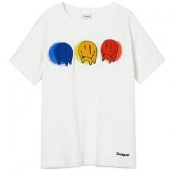 T-Shirt Bianca Desigual Asher per Bambini
