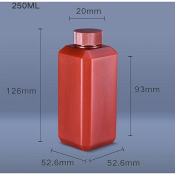 Sistema de almacenamiento HDPE 250 ml: botellas herméticas con tapa de vacío