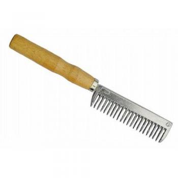 HKM 6310 Peine de metal con mango de roble – 19 cm