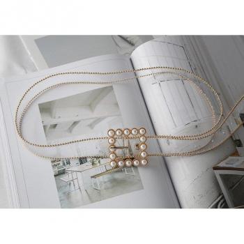 Rhinestone-Embellished Transparent Strap Belt