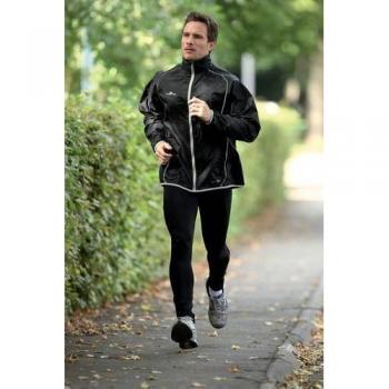 PT Running All‑Weather Jacket, Black/Silver, S/M (38‑40)