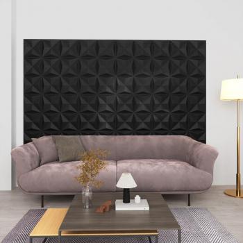 VidaXL 3D Wall Panels 24 pcs 19.7x19.7 Origami Black 64.6 ft²