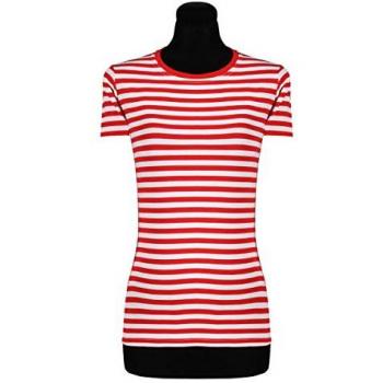 Thetru Damen Ringel-Tee kurzarm rot-weiß – modisch und alltagstauglich
