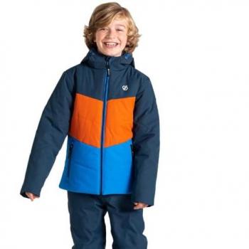 Dare 2b Jolly Puffer Jacket Kids Athletic Blue Orange, Size: 3-4 Years
