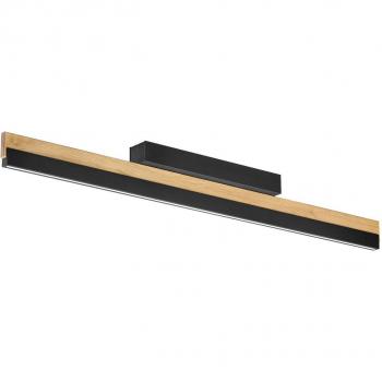Keijo Modern LED Ceiling Lamp, Black and Oak