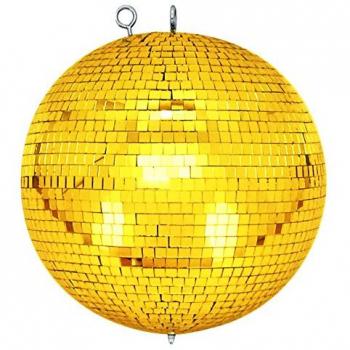 30cm Mirrorball in Gold mit Sicherheitsöse