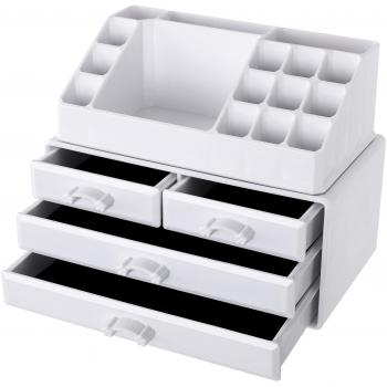 SONGMICS Make-up-Organizer mit rutschfesten Einlagen, Kunststoff