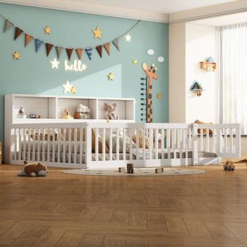Lit Okwish 140x200 cm avec Balustrade et Rangement