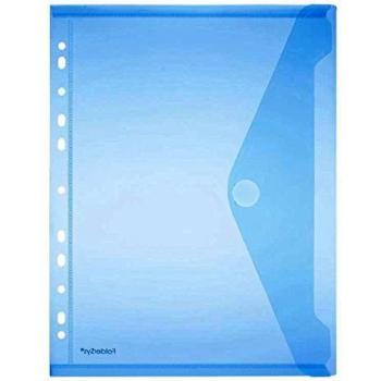FolderSys PP-Umschlag A4, Klappe, Lochrand, blau transparent, 10 Stück