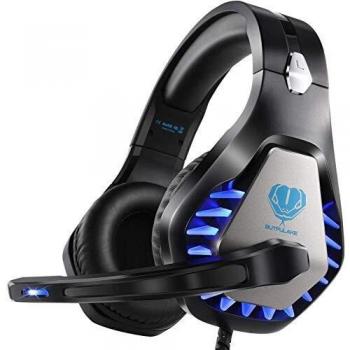 Casque de jeu ENVEL noir bleu avec microphone pour PS5 PS4 Xbox One