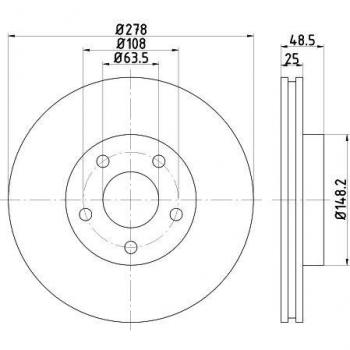 Disque de frein HELLA 8DD 355 128-461 pour Focus et C-Max