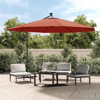 Pare-soleil extérieur suspendu, lumière LED, design terre cuite