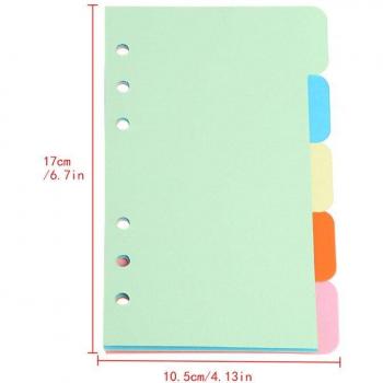 5Pcs 6-Hole Colorful Paper Refills for A5 A6 Binders