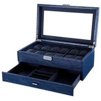 Joyero Songmics Azul “JWB012L” – 2 Estantes para Relojes