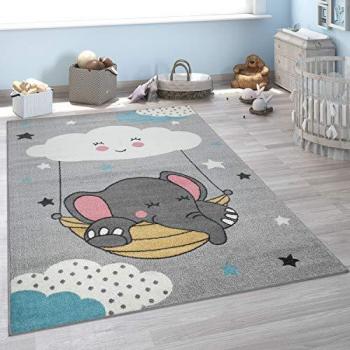 Paco Home Kinderteppich »Nino 881«, grau, 160x220 cm, Spielteppich mit Elefant