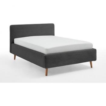 Meise.Möbel Polyester‑Polsterbett Mattis – 221 × 161 × 105 cm, anthrazit, Bettkasten möglich