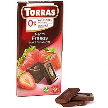 Chocolate Amargo Torras com Morangos 75g