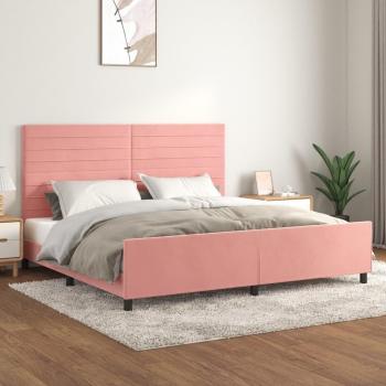 Estructura cama sin colchón terciopelo rosa 200x200 cm vidaXL