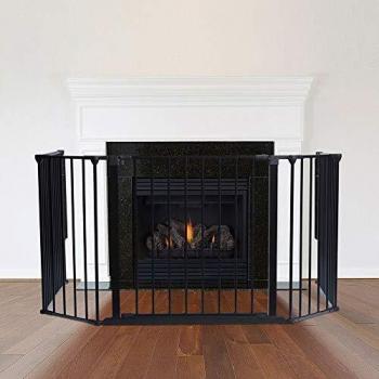 Sécurité Chimère Safetots : Garde‑Feu Multi‑Panneaux Noir, 88×104 cm