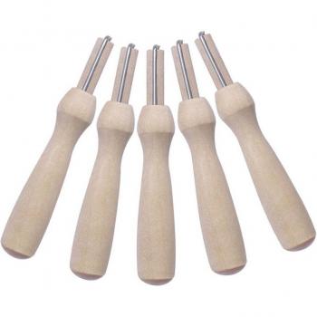 5pcs Wooden Handle Craft Needle Holder