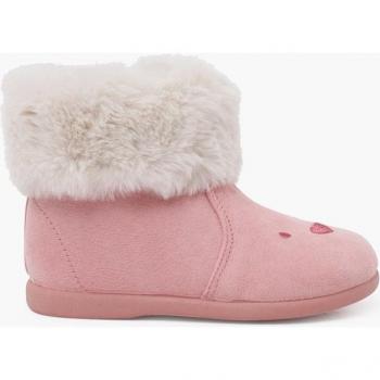 Botas de bebé niña con cremallera y cuello de pelo