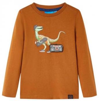Camiseta de Manga Larga para Niños Color Coñac 104