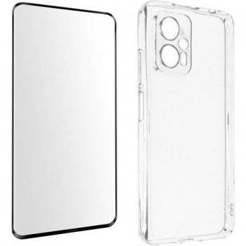 Couvre‑téléphone Xiaomi Poco X4 GT : coque silicone, film de protection 9H, finition transparente et contour noir
