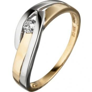 JOBO Damen‑Goldring 60 mm – 333 Gold, bicolor, Zirkonia
