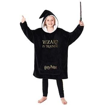 Harry Potter Oversized Hoodie Blanket – Wizard Training, Black