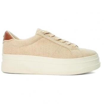 Dune London Women's Exaggerate Beige Flatform Trainers Size UK 5