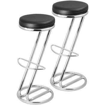 Black Faux Leather Zed Italian Breakfast Stools – Set of 2