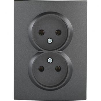 Prise Graphite Encastrée Double