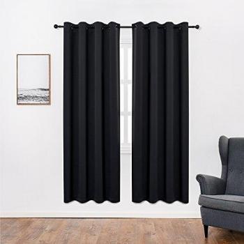 Anjie 2‑Panel Thermal Curtain Set – Blackout, 46x90 with Matching Tiebacks