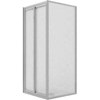 Cabine de douche à trois parois, salon avec deux volets pivotants, cristal opaque, 185 cm de hauteur (Idralite)