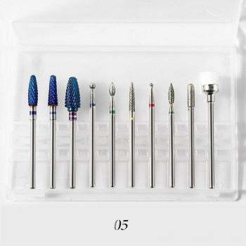 Tungstène 10 pièces : clous à tête pour rectifieuse, forets, et outils de manucure