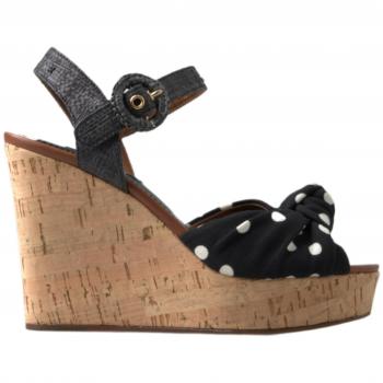 Women's Dolce & Gabbana Polka Dot Platform Wedge Sandals