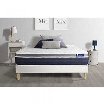 MegaConfort ActiLatex 90x190 cm – 7 Zones de confort, Sommier kit blanc